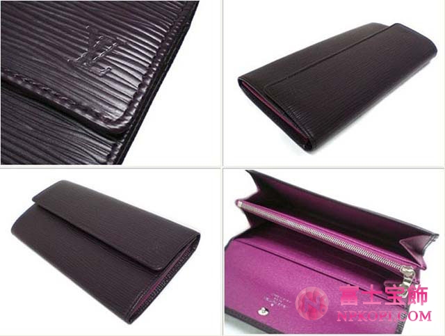 (LOUIS VUITTON)ルイヴィトン 財布コピー エピ長財布 ポルトフォイユサラ カシス M6374K